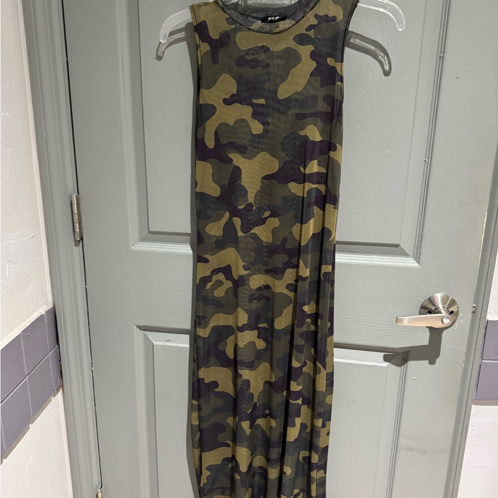 Nasty Gal Camouflage Mesh Dress